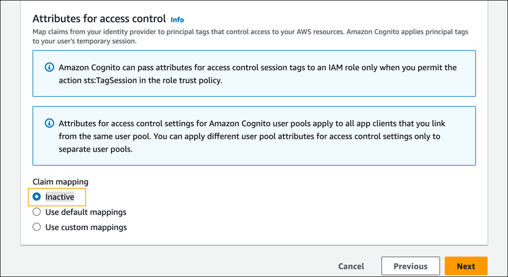 Attributes for access control - Claim mapping.