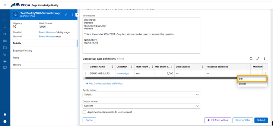 The Edit button accessible by clicking the ellipsis icon in the "Contextual data definition" section.