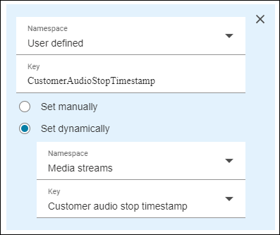 The Customer audio stop timestamp key.