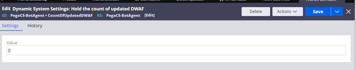 Edit Dynamic System Settings: Hold the count of updated DWAF