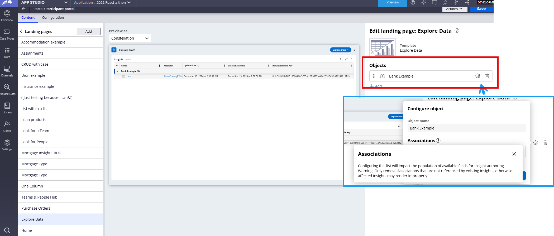 Configuring Explore Data Landing Page in Channels (and Interfaces)
