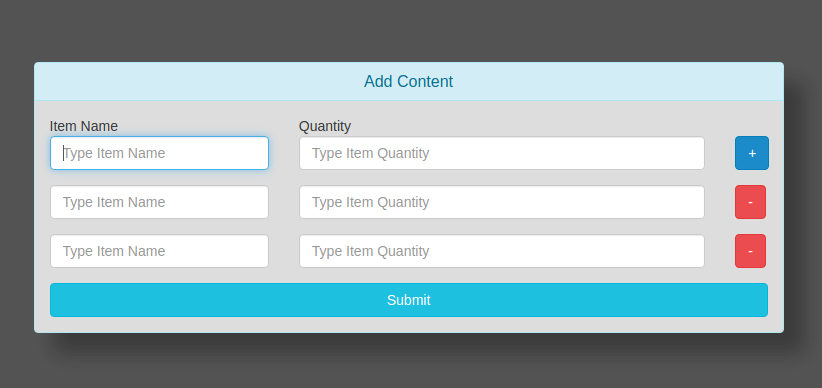 dynamic input fields