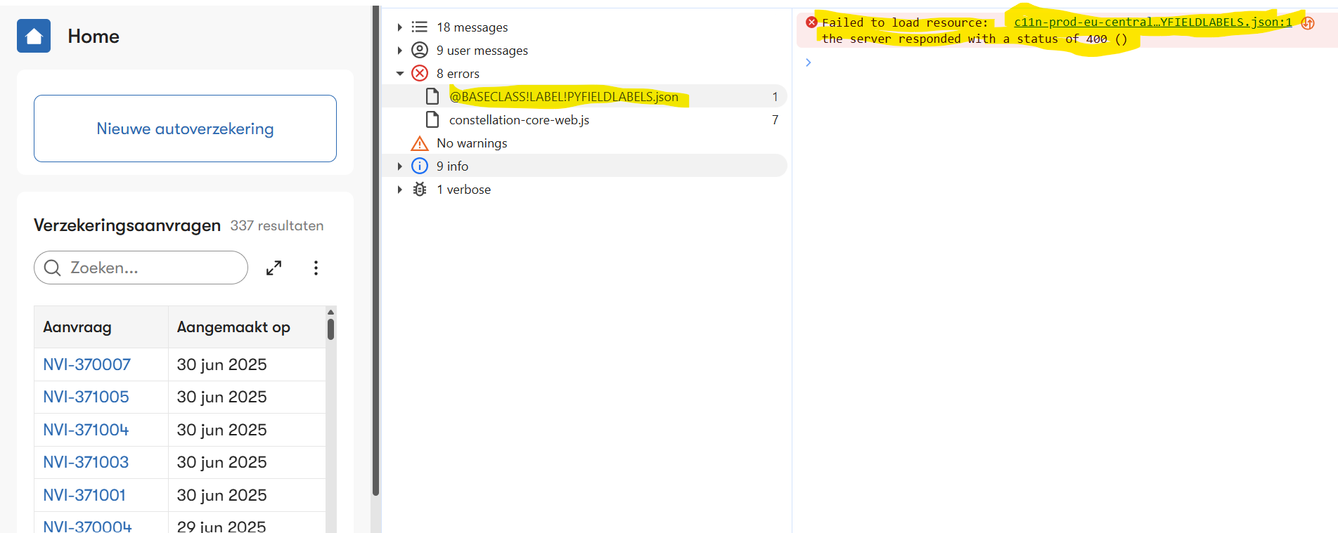 Error in the UI