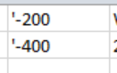 negative number in excel