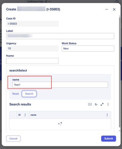 No validation error during Search and Select 
