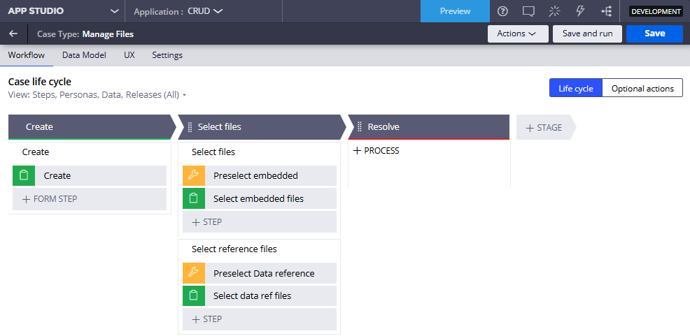 Figure 5 - Manage Files journey workflow