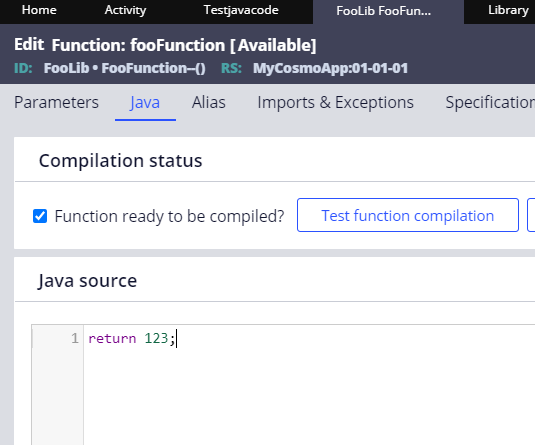 Java Function