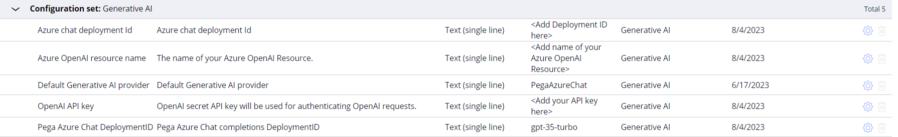 Gen AI Config