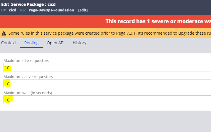 Increase requestor threshholds on the service package ruleform.