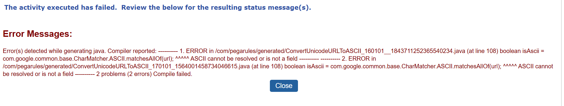 error msg screenshot