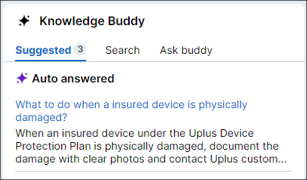 Knowledge Buddy widget