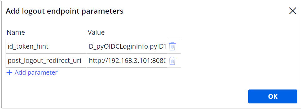logout parameters for logoff.jsp