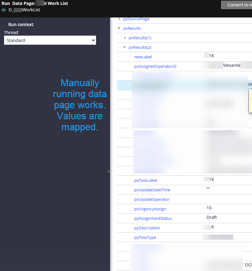 manually running data page works
