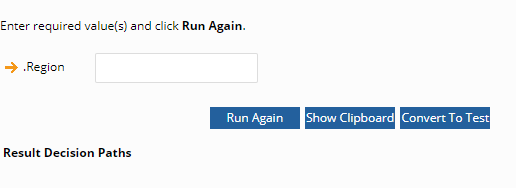 Image of Decision Table with only 1 input out of 7 showing up.