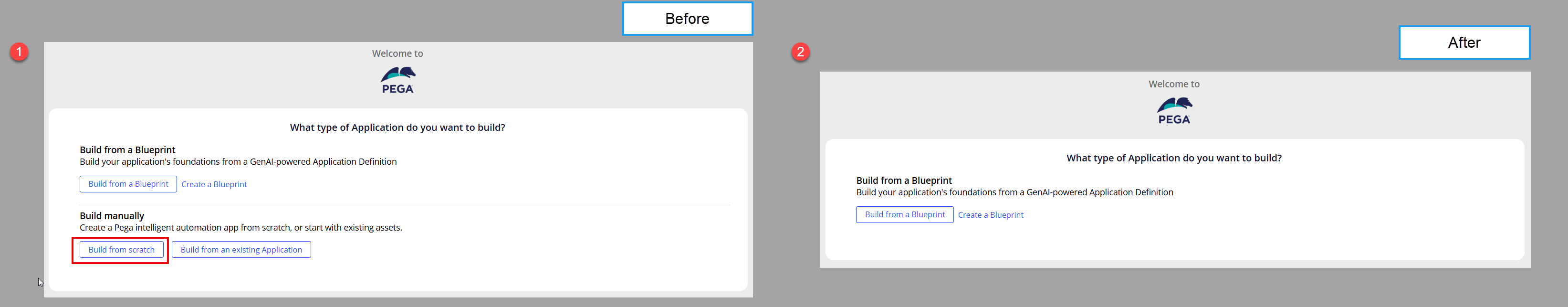 New application - no build manually option