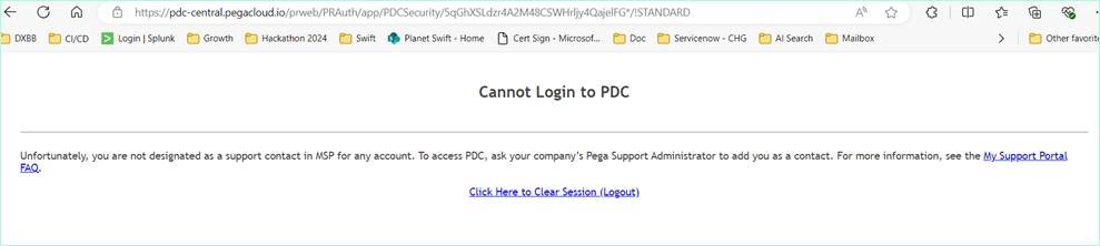 no login access to pdc