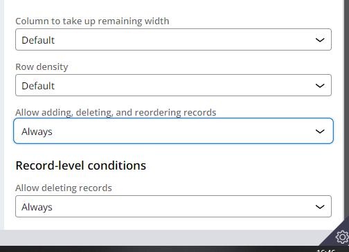 These two options while creating an embedded data view form.