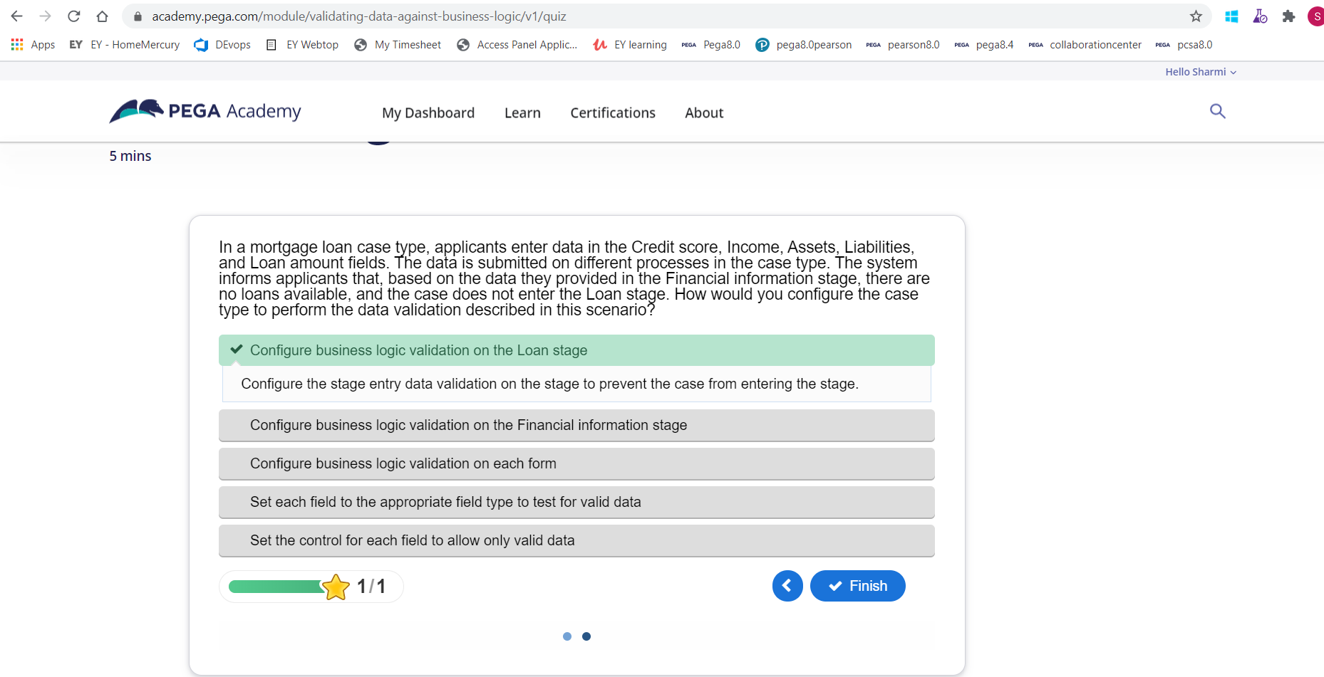 MODULE QUIZ  Validating data against business logic