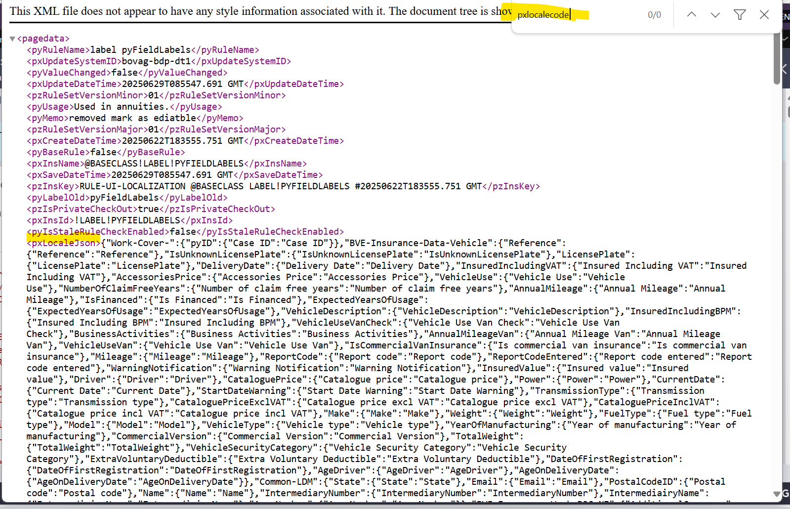 XML screenshot 