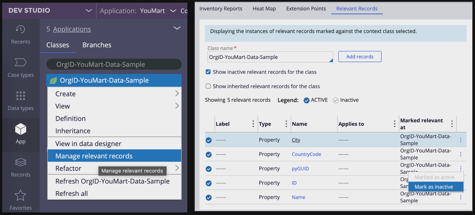 Manage relevant records