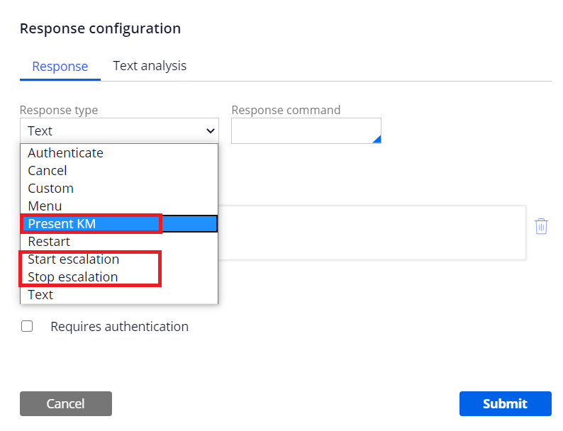 chatbot response configuration