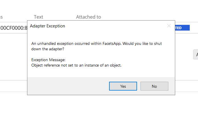 "Object Reference not set to an instance of an object"