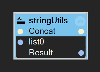 The string utils function concat, which takes a variable number of strings to concatenate.