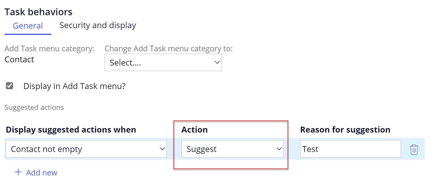 Task behaviors