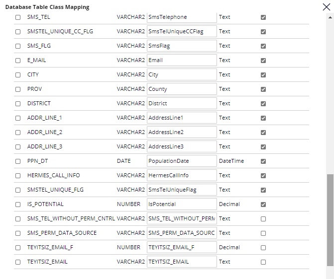 test db mapping