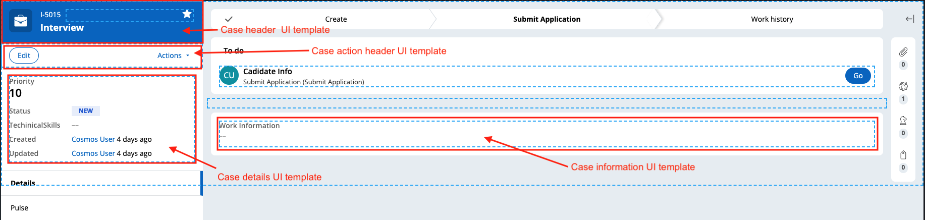 work object configurable sections