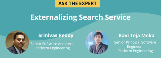 Ask the Expert Externalizing Search Services Teal Banner